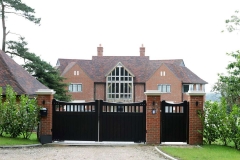Gates of new build house near Farnham, Surrey